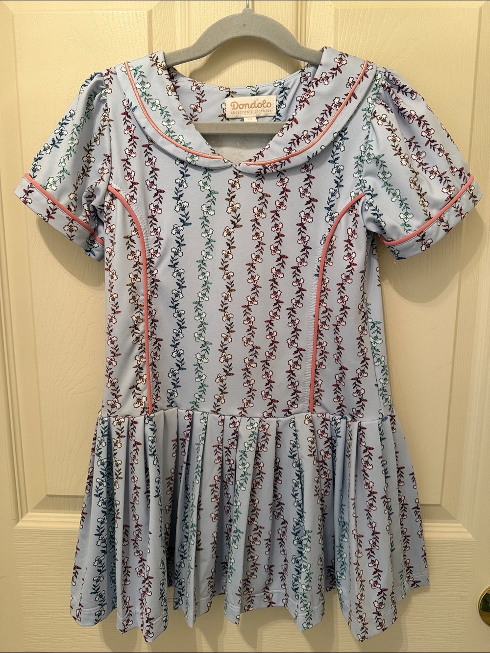 Light Blue Floral-Print Girls Dress